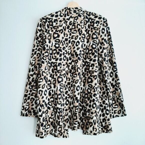 KIM & CO 2x Cardigan & Top Set - Soft Fine Knit Leopard Pattern Sz L - Picture 9 of 13